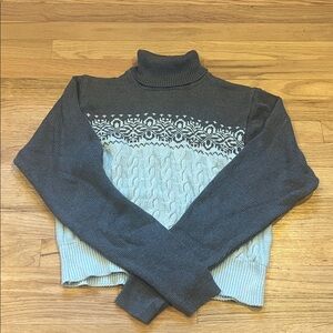 Aeropostale Charcoal and Cream Turtleneck Sweater